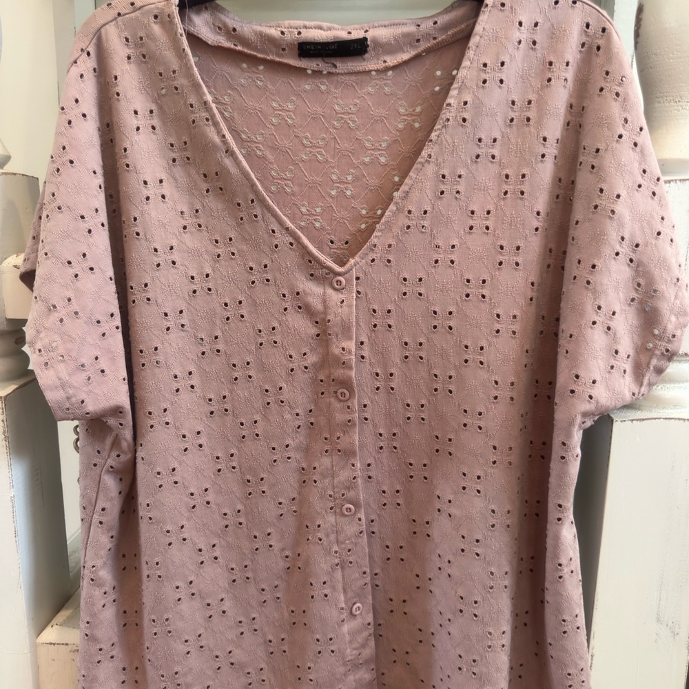 Elegant Pink Lace Women's Top